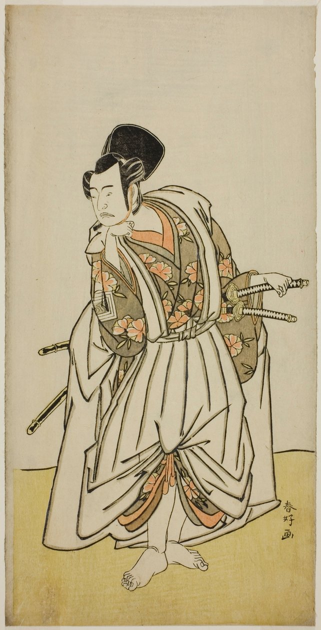 1776 年七月在市村剧场演出的《菅原登州天乐神》中饰演樱丸的演员市川耀造二世 作者 胜川俊康®̄