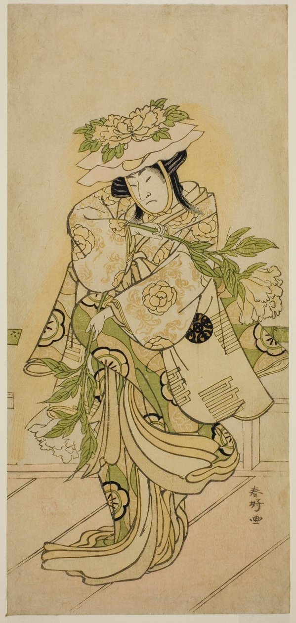 1784 年 4 月在市村剧场演出的《相生相克》中的尺京舞中的演员中村仲三（Nakamura Nakazo I）。 作者 胜川俊康®̄