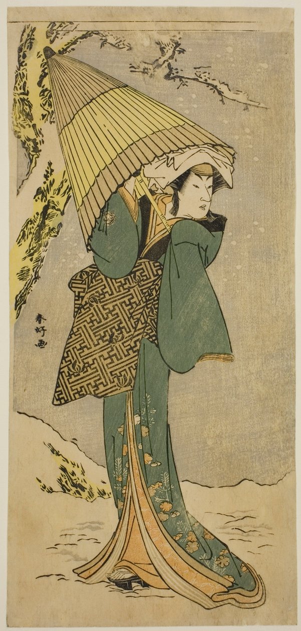 1784 年 11 月在中村剧场演出的话剧《Oakinai Hiru ga Kojima》中饰演清泷的演员中村理子一世 作者 胜川俊康®̄