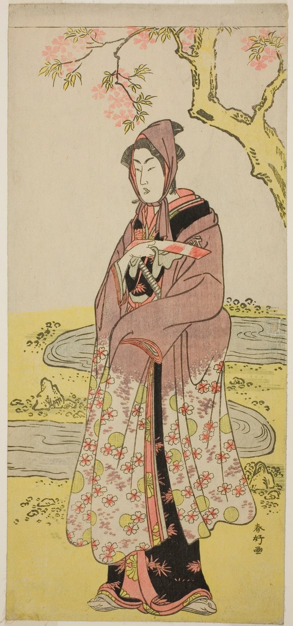 1788 年 2 月在桐剧场演出的《京成名取曾我》中饰演库门之助的演员濑川菊之条三世 作者 胜川俊康®̄
