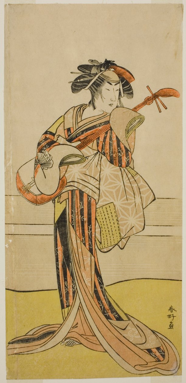 1780 年 11 月在中村剧场演出的话剧《西木若鹰》中饰演大山的演员山下芒菊一世 作者 胜川俊康®̄