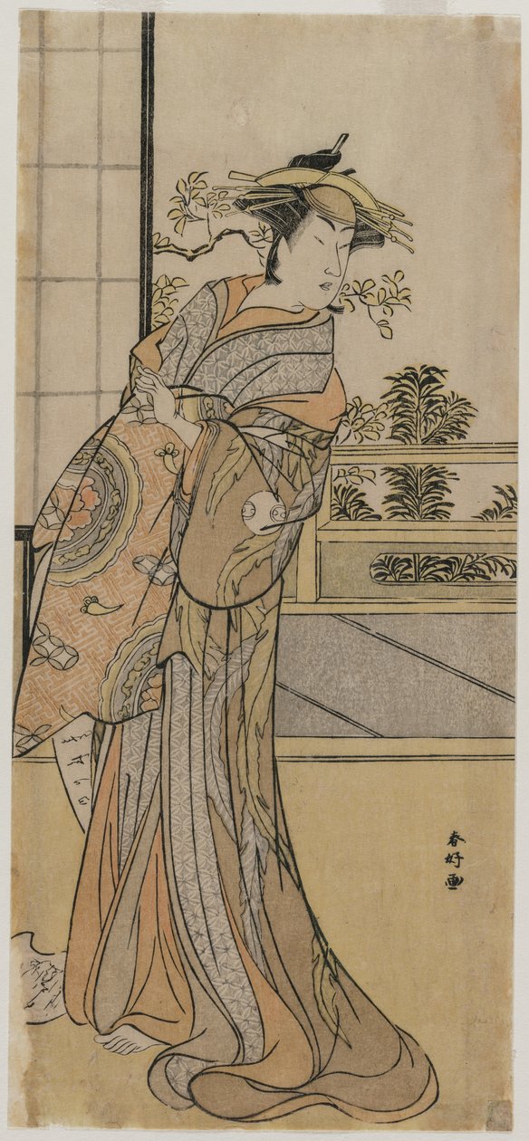 岚村次郎饰演手持书信的歌妓 作者 胜川俊子