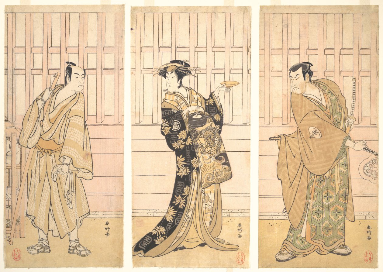 在吉屋的房间里，约1788年。 作者 胜川俊子