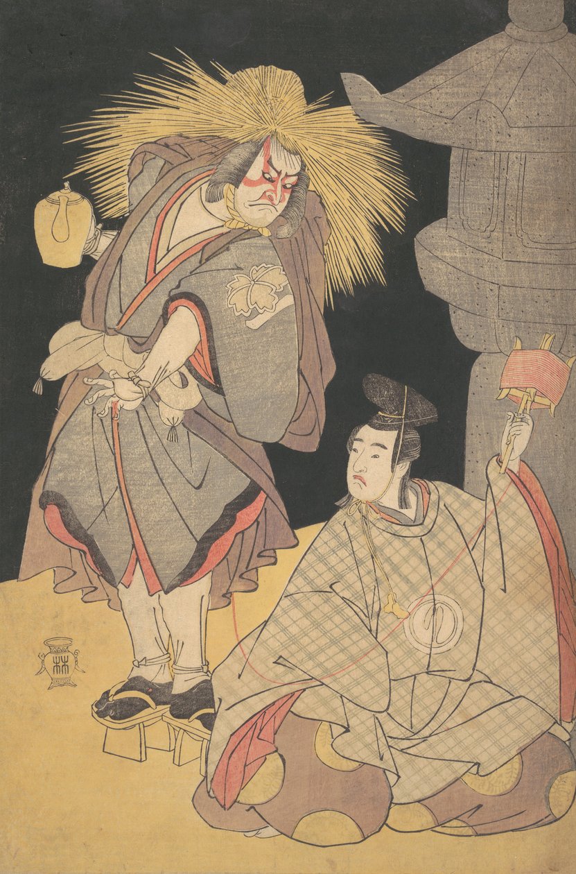 Yuki-motsu-take Furisode Genji戏剧中的场景，1785年12月。 作者 胜川俊子