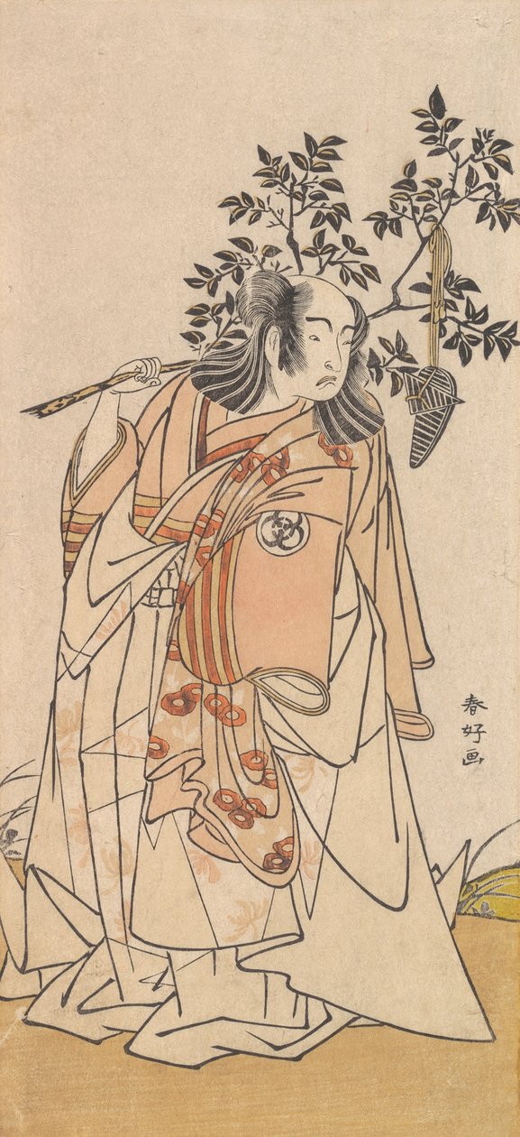 演员万户光五郎一世作为一个身着大名服装的人，约1778年。 作者 胜川俊子