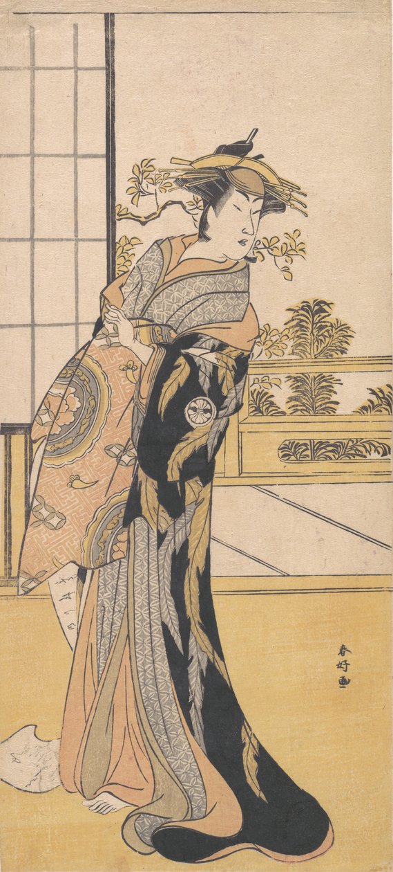 演员濑川喜久野庄第三号女性角色，约1780年。 作者 胜川俊子