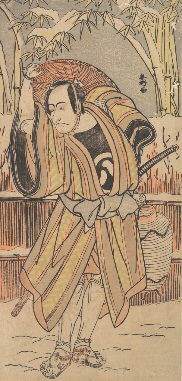 第五幅市川团十郎为穿冬装的人，日期为1788年。 作者 胜川俊子