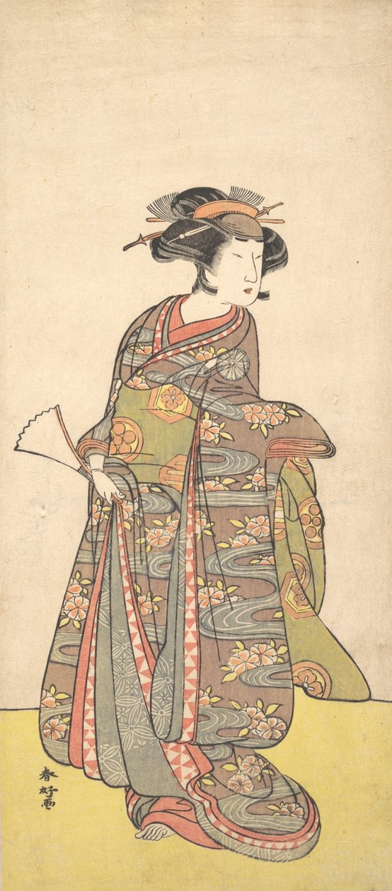 第一张中村富三郎作为女人的照片，可能是1777年。 作者 胜川俊子