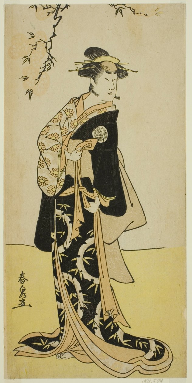 1789 年 7 月在中村剧场（？）演出的《平家兵伎》（？）中饰演玉雅夫人（玉雅御前）的演员 Yamashita Mangiku I（？ 作者 胜川顺森