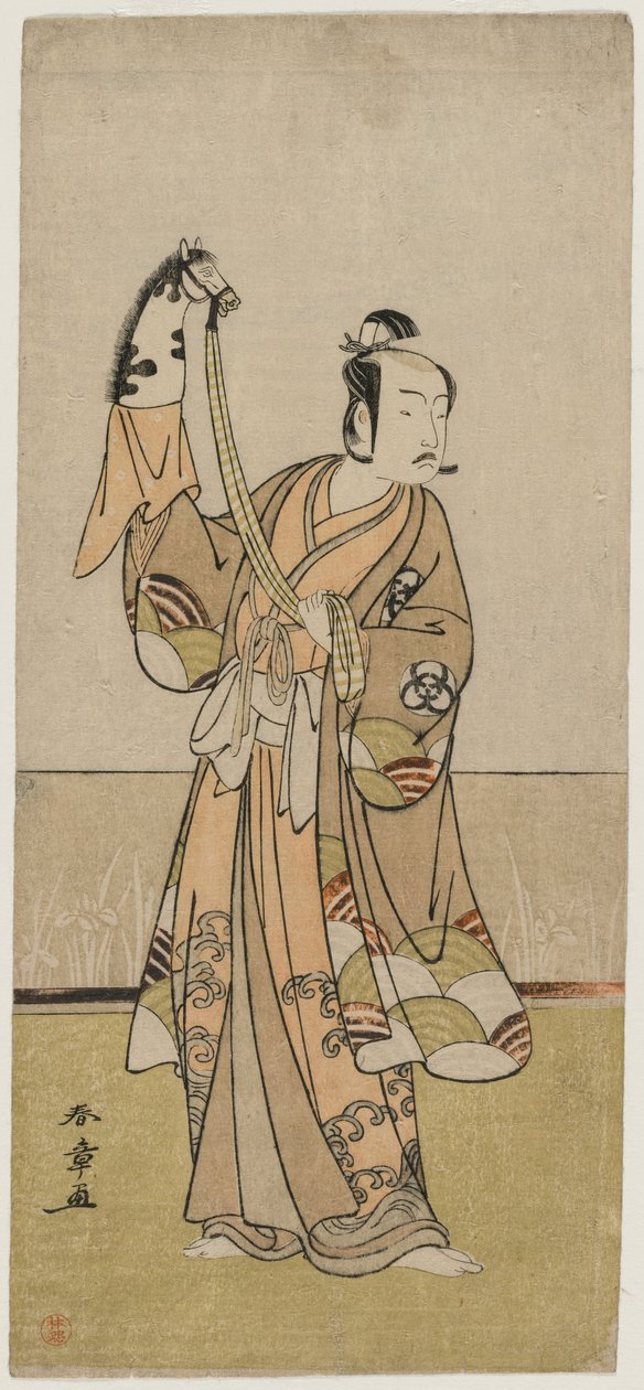 1770年代中期，坂东彦三郎手握小便。 作者 胜川俊章