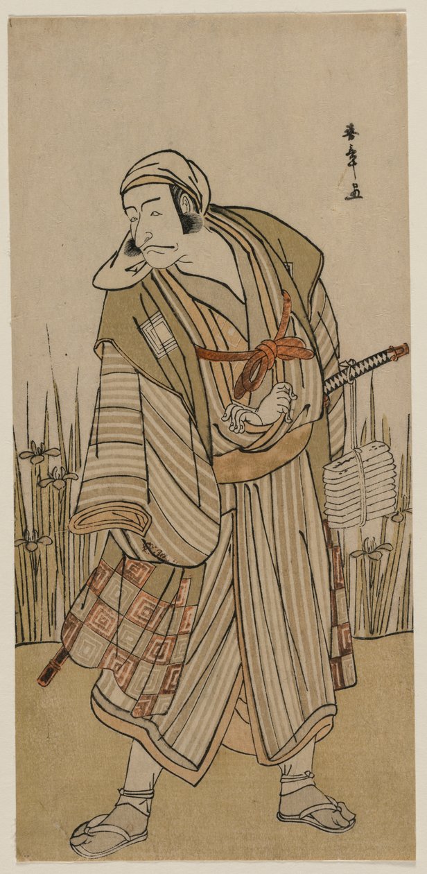 市川丹十郎V作为鸢尾花丛旁的旅行者c。 1780年。 作者 胜川俊章