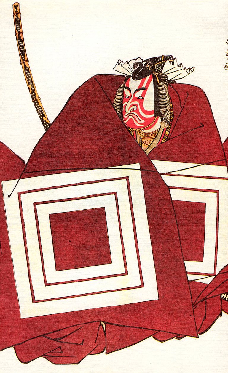 1782年，在中村座，市川团十郎五世扮演加藤重光的柴乐。   作者 胜川俊章