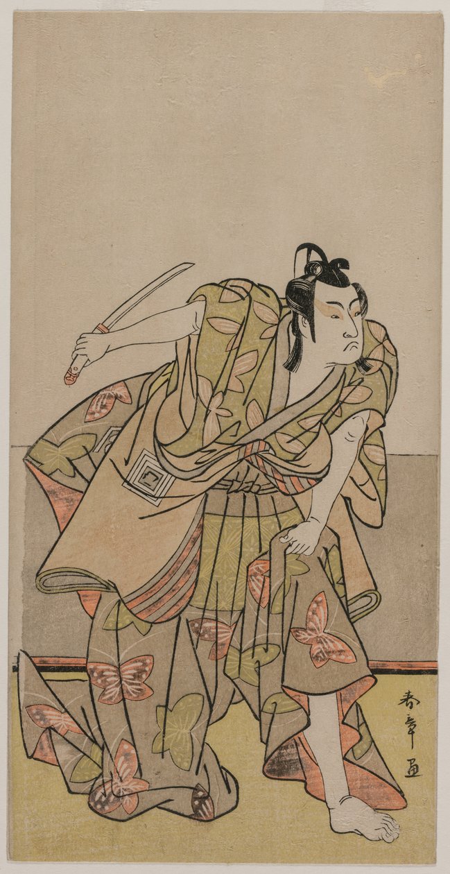 市川门之助II，饰演Soga no Goro，约于1770年代后期。 作者 胜川俊章