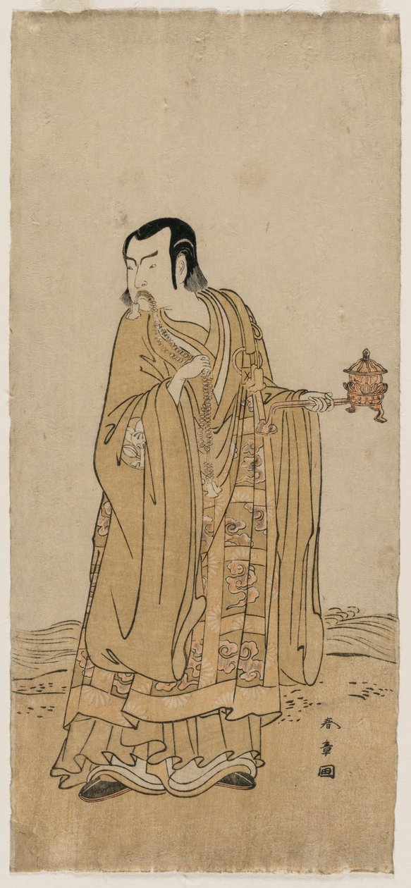 Ichimura Uzaemon IX 饰演《一串祈愿珠在瀑布的丝带上摇动》中的信玄 作者 胜川俊章