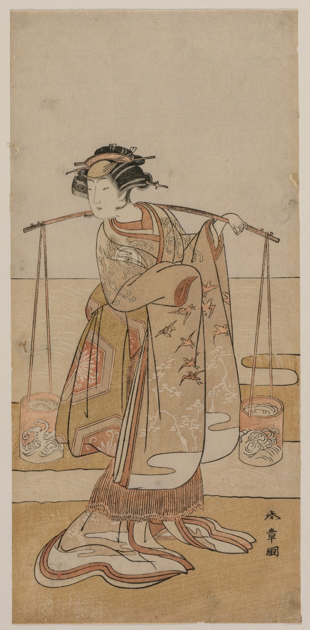 岩井汉四世（Iwai Hanshiro IV），1770年代中期，饰演Murasame或Matsukaze。 作者 胜川俊章