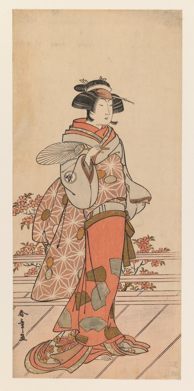 岩井半四郎，约 1785 年（彩色木刻版画） 作者 胜川俊章