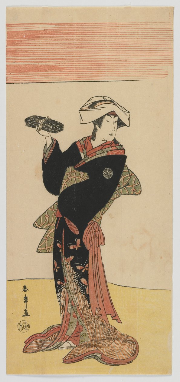 歌舞伎演员中村理子，江户时代，c.1791-92（彩色木版画） 作者 胜川俊章
