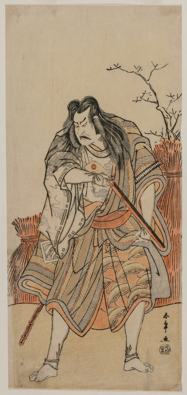 中岛观礼门饰主，用步枪伪装成猎人c。 1780年代初期。 作者 胜川俊章