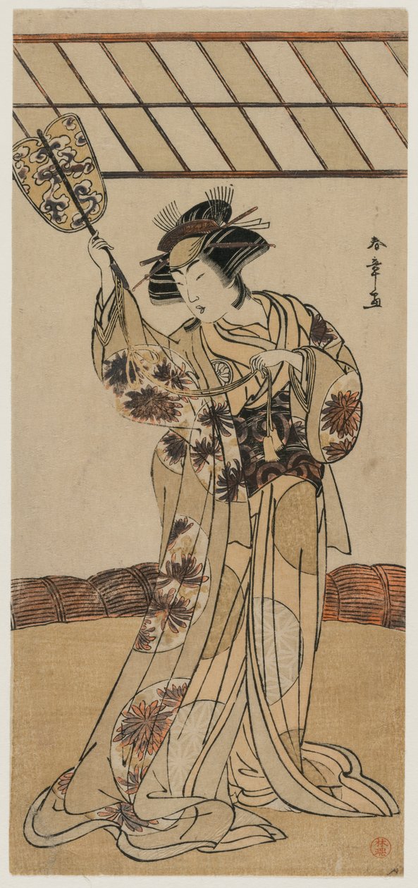 Segawa Kikunojo II作为摔跤比赛的裁判，c。 1770年代后期。 作者 胜川俊章