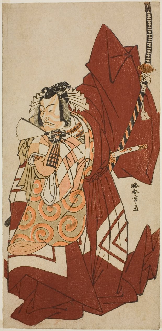 1776 年 11 月在中村剧场演出的话剧《菅田花之雪》中饰演汉尼亚五郎的演员市川团十郎五世 作者 胜川俊章
