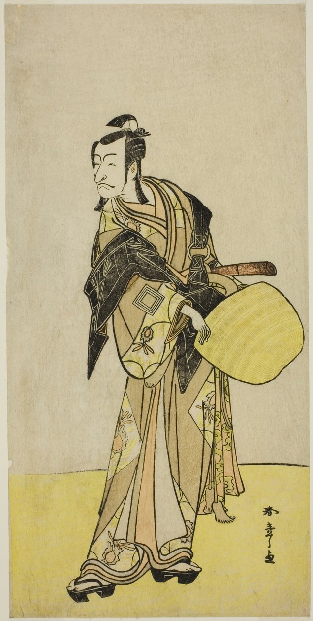 演员市川团十郎五世饰演加古川本藏，选自 1780 年 9 月在中村剧场演出的话剧《金德本忠信永赖之仓》。 作者 胜川俊章