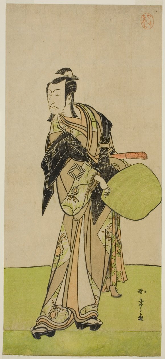 1780 年 9 月在中村剧场演出的话剧《金德本忠信永赖之仓》中饰演加古川本藏的演员市川团十郎五世 作者 胜川俊章