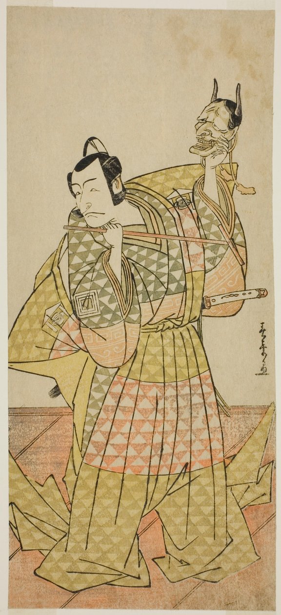 1778 年正月在中村剧场上演的《海道一八荒木曾我》一剧中饰演工藤助节的演员市川团十郎五世 作者 胜川俊章