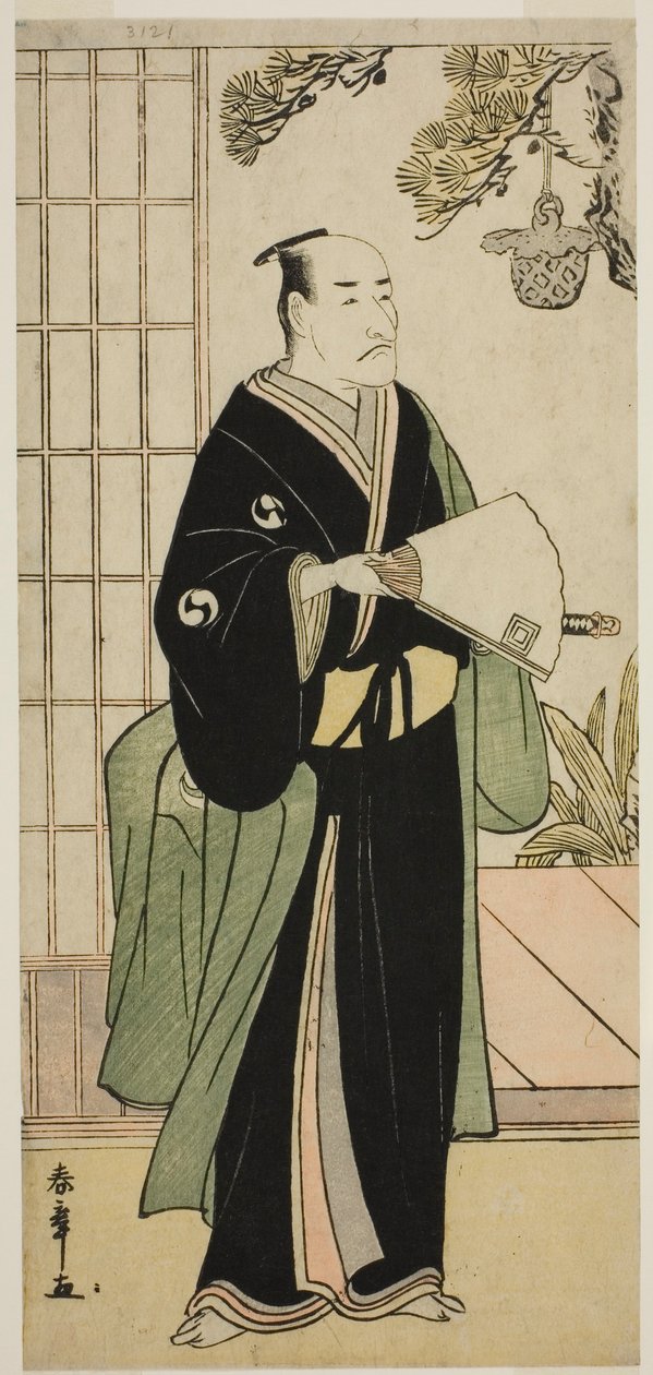 1783 年 5 月在中村剧场演出的话剧《金德本中村》中饰演小越由良之助的演员市川团十郎五世 作者 胜川俊章