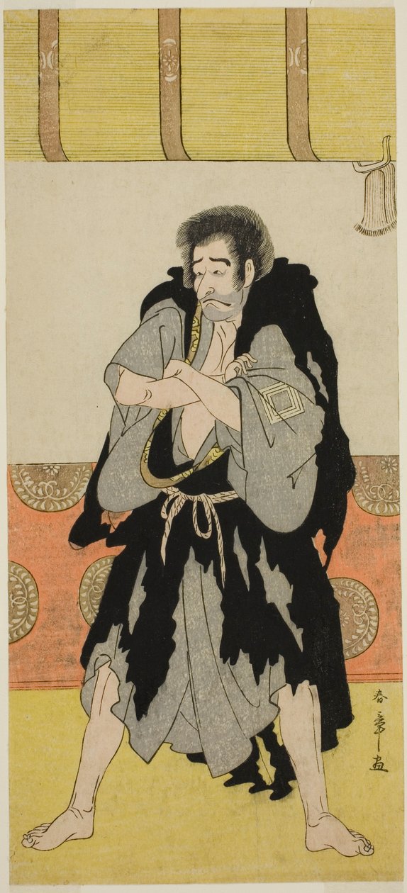 1784 年 11 月在中村剧场演出的话剧《Oakinai Hiru ga Kojima》中饰演伪装成清左卫门保津的僧人蒙乐的演员市川团十郎五世 作者 胜川俊章