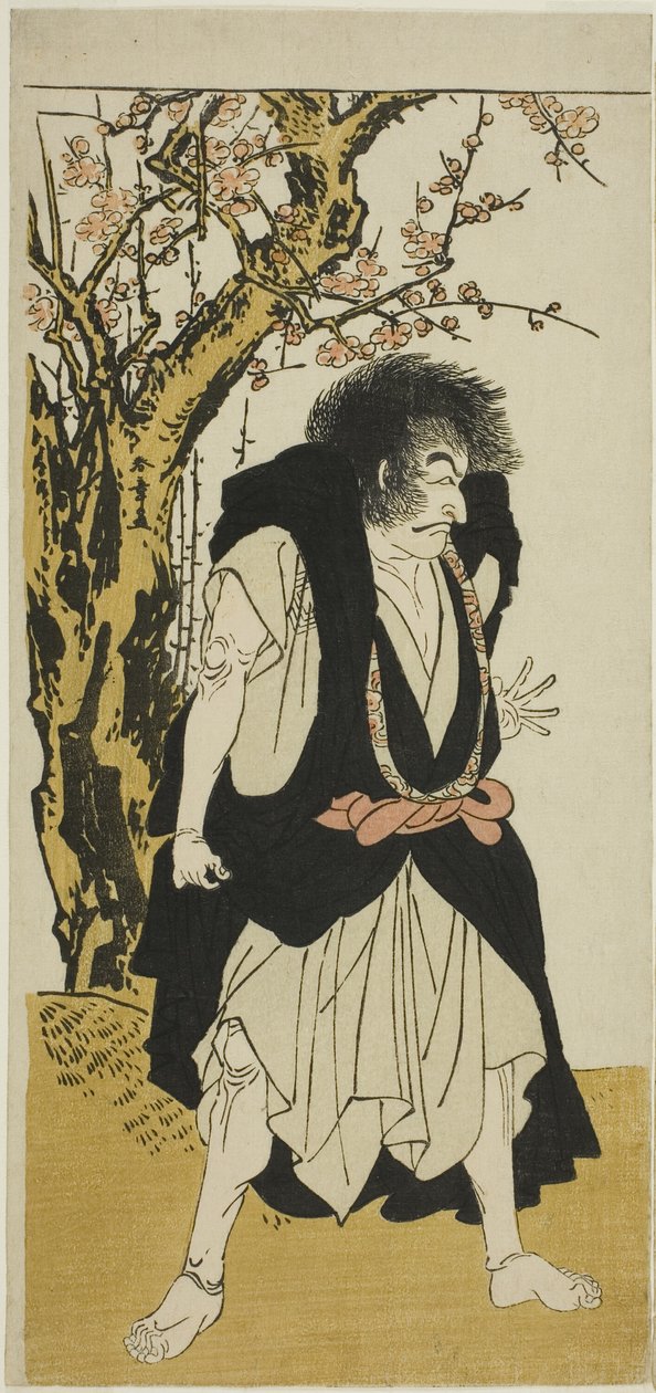 1778 年 11 月在森田剧场演出的戏剧《伊达锦缎：对立的武士》第五场中饰演冈米谷叛逆僧侣婉月的演员市川团十郎五世 作者 胜川俊章