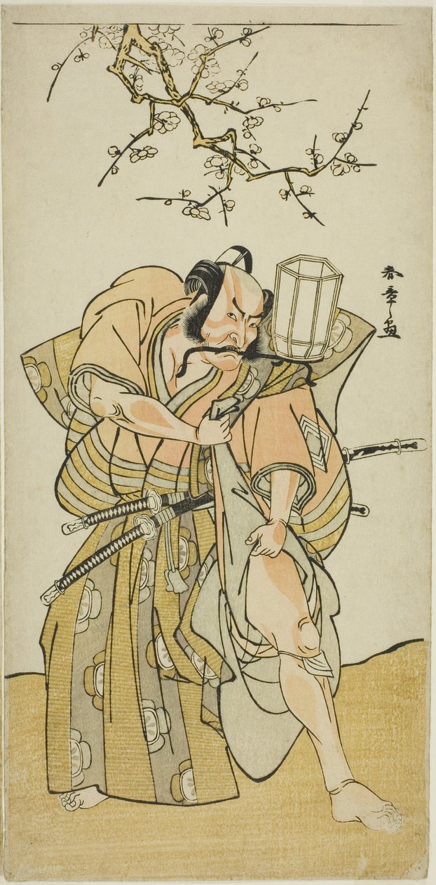 1778年11月在森田剧场演出的戏剧《伊达锦衣卫》第五场中饰演镰仓公输景政的演员市川团藏四世 作者 胜川俊章