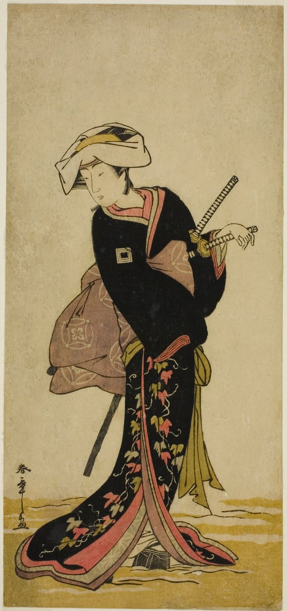 1781 年 3 月在森田剧场演出的戏剧《金德本中村》中饰演 Tonase 的演员市川团藏四世 作者 胜川俊章