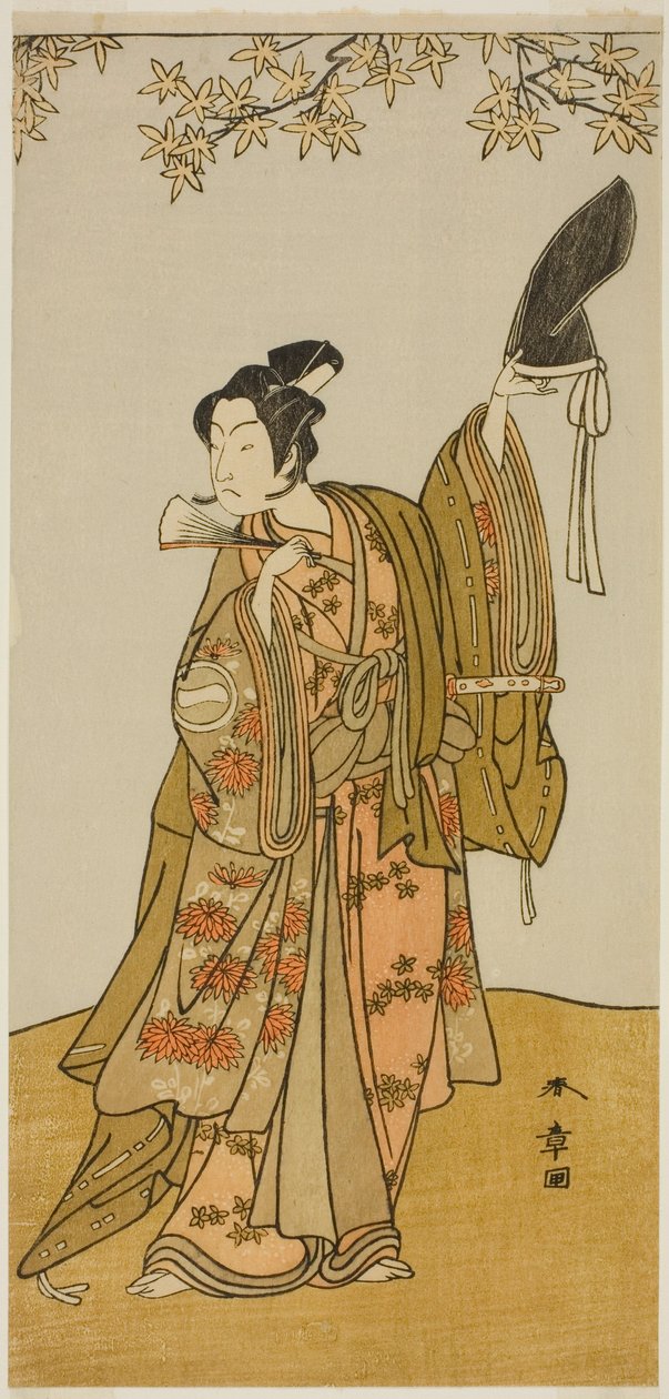 1773 年 11 月 1 日起在中村剧场演出的《您最喜爱的剧目观神町》（《订阅表》）中饰演下木部昌次雪平的演员市川门之助二世 作者 胜川俊章