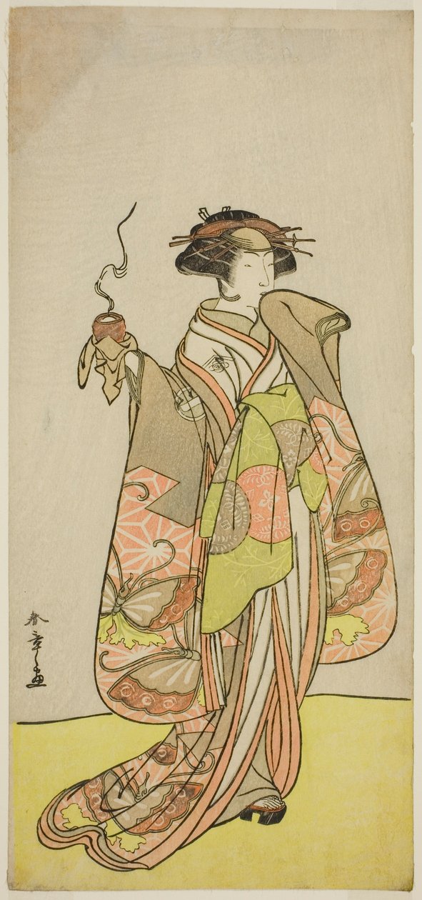 1776 年正月在森田剧场上演的戏剧《园京大富士之菅神》中饰演歌妓葵葵坂之庄的演员市川门之助二世 作者 胜川俊章