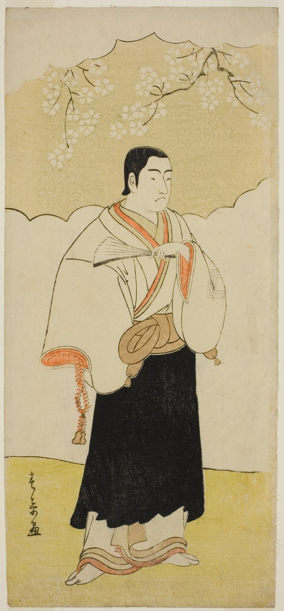 1780年3月在中村剧场演出的《初音鹤娃曾我》中饰演僧人莲生波的演员市川门之助二世 作者 胜川俊章