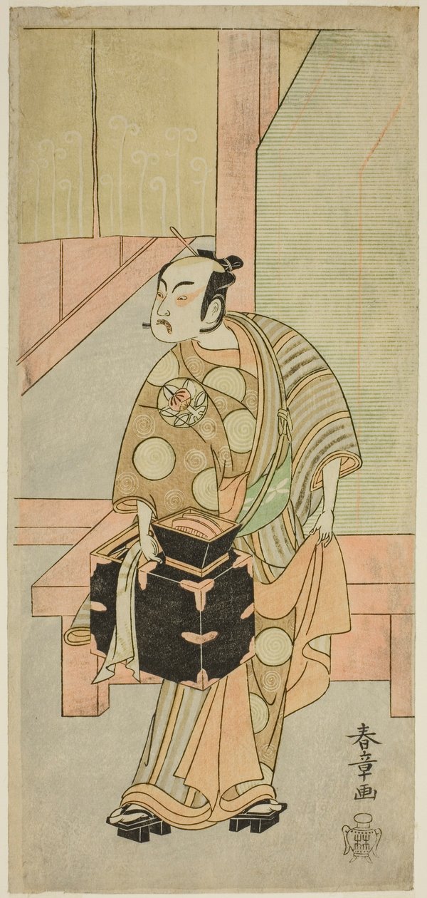 1770 年正月在市村剧场演出的《富士之雪启庆曾我》中饰演发廊女驹形一角的演员市村右左卫门九世 作者 胜川俊章