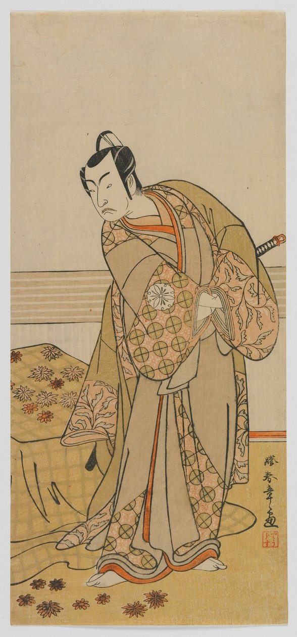 演员松本幸四郎四世，江户时代，1770 年代末（彩色木刻版画） 作者 胜川俊章