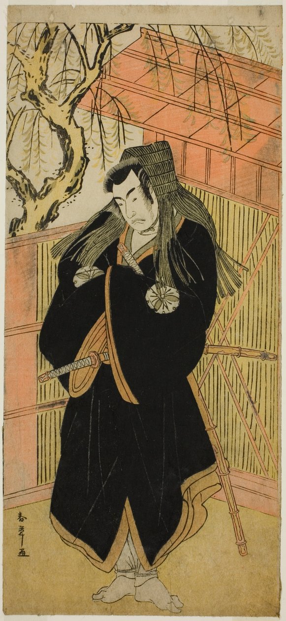 1779 年 4 月在中村剧场（？）演出的《菅原登州天乐神》中饰演松尾丸的演员松本小四郎（？ 作者 胜川俊章