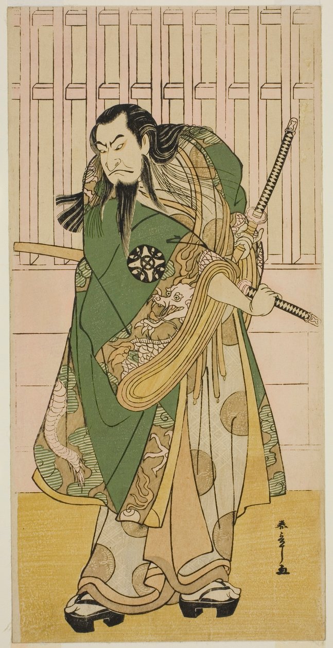 1782 年 5 月在中村剧场演出的《七草之曾我》中饰演姬之伊姬的演员中村中藏一世 作者 胜川俊章