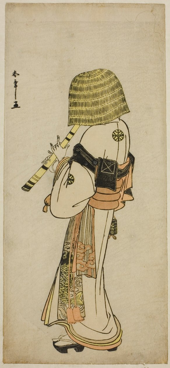 1783 年 7 月在市村剧场演出的话剧《金德本中兴村》中身着小武藏服装的演员中村中藏一世 作者 胜川俊章