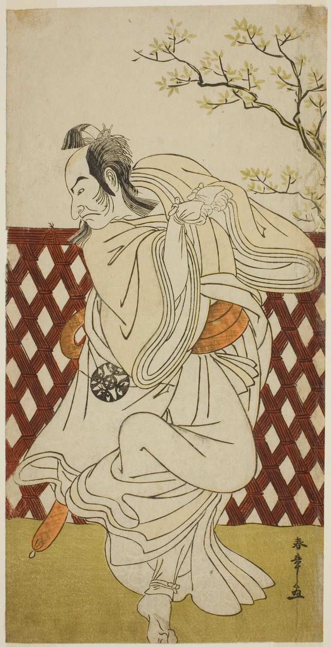 1775年11月在中村剧场演出的《花灯源氏日木》中饰演酒宗鬼宗的演员中村中藏一世 作者 胜川俊章
