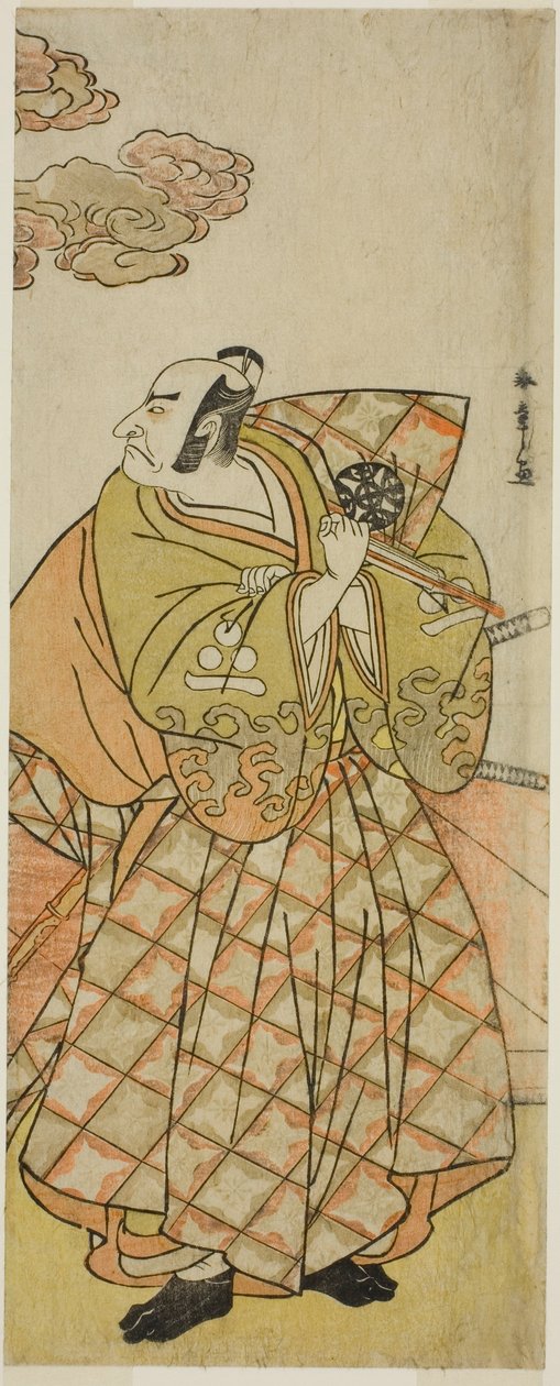1781 年 11 月在中村剧场演出的话剧《四天王洞之纪》中饰演渡边之纲的演员中村中藏一世 作者 胜川俊章