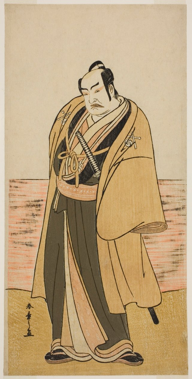 1780年2月在中村剧场演出的《初音鹤娃曾我》中饰演上里庄九郎的演员中村助五郎二世 作者 胜川俊章