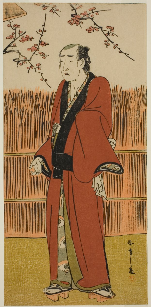 1780 年正月在中村剧场上演的《初音鹤娃曾我》中饰演巴拉蒙之吉的演员小野江松介一世 作者 胜川俊章