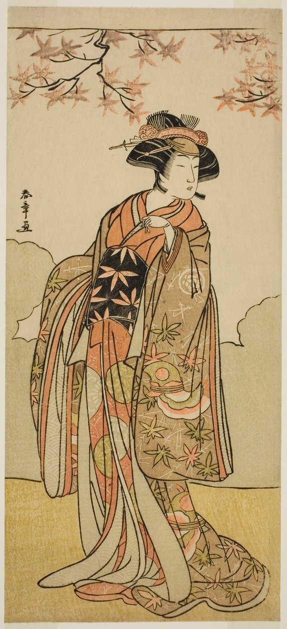 1778 年 11 月在森田剧场演出的《伊达锦翠之汤》中饰演大野江前的演员大川常代二世 作者 胜川俊章