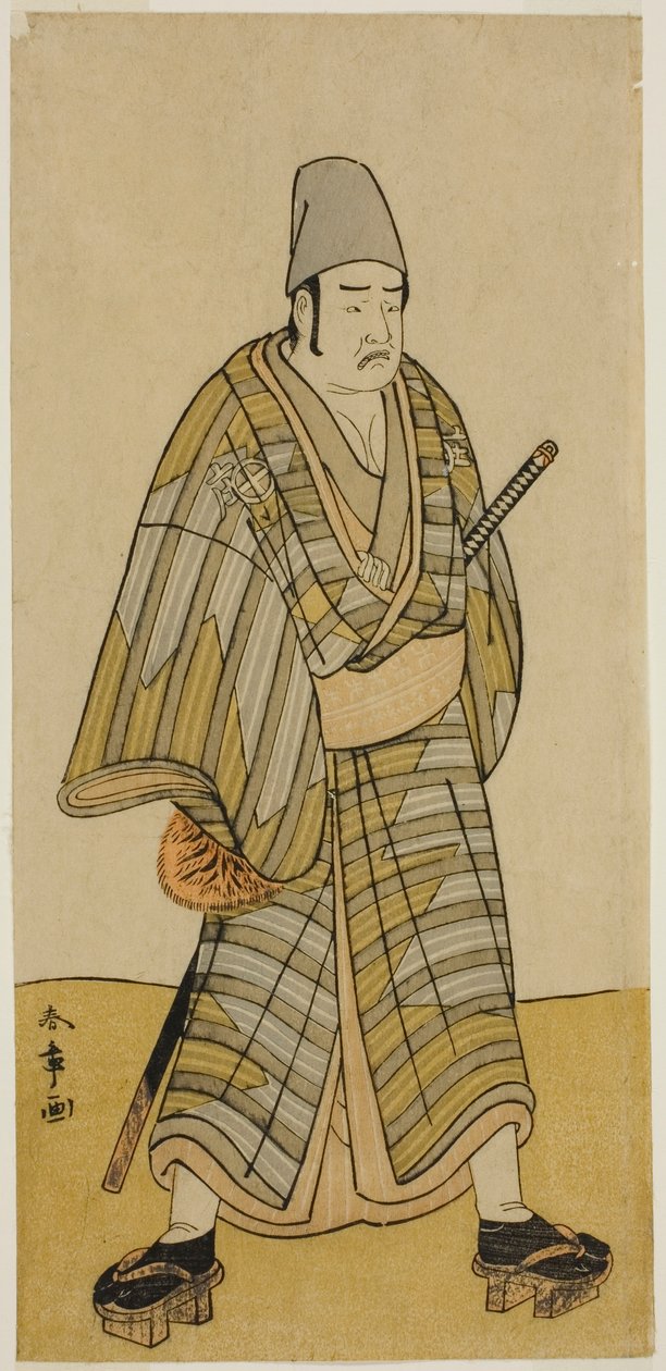 1774 年 9 月在森田剧场演出的《菅田之花黑船祖金》中饰演五云庄兵卫的演员大谷广右卫门三世 作者 胜川俊章