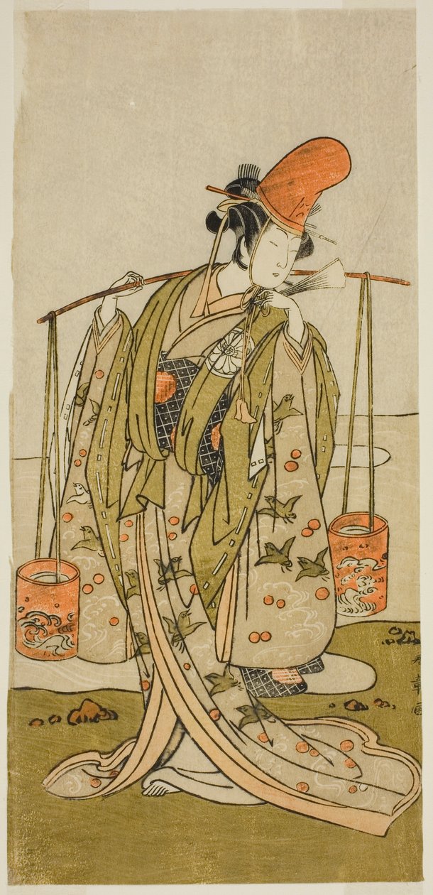 1773 年 11 月在中村剧场演出的《五桧观人町》中饰演村长的演员濑川北次三世 作者 胜川俊章