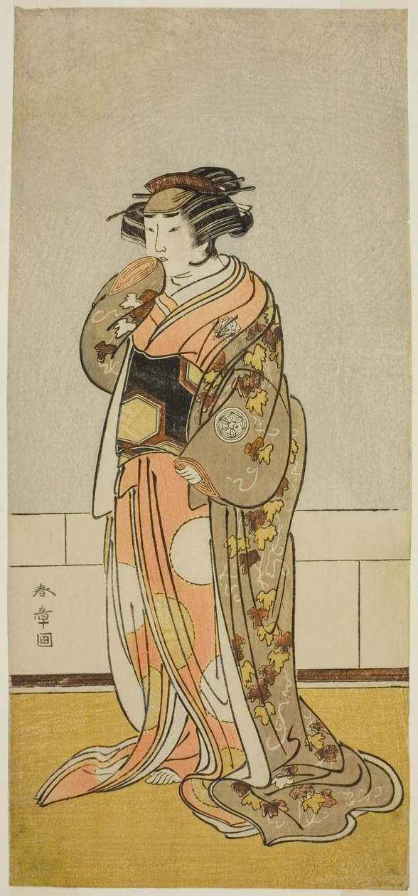 1779 年 11 月在中村剧场（？）演出的戏剧《Kaeribana Eiyu Taiheiki》中饰演菊水夫人（菊水御前）的演员山下金作二世（？ 作者 胜川俊章