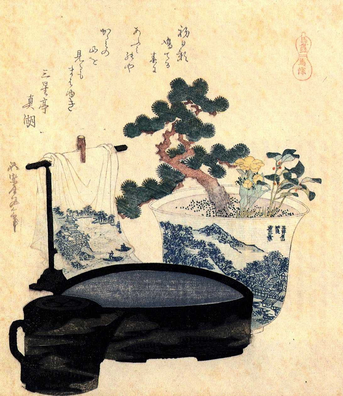 漆面洗脸盆和水壶 作者 葛饰北斋