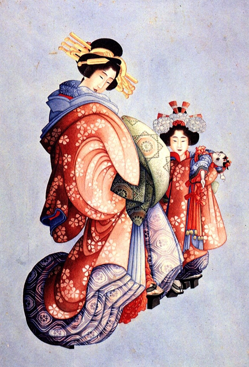 Oiran和Kamuro 作者 葛饰北斋